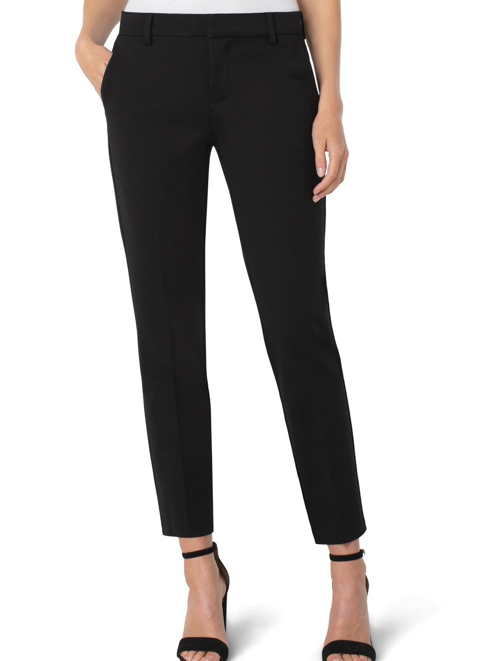 Liverpool Black Kelsey Flare Trousers Knit Pants 28 Petite 6 Career Wear NWT